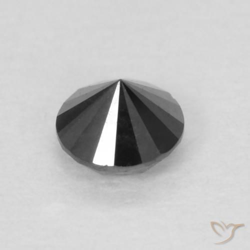 Diamante Preto Natural 0.14ct, Redondo, Opaco