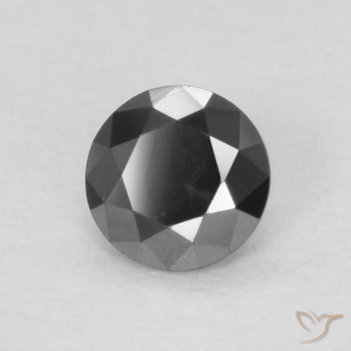 Diamante Preto Natural 0.12ct, Redondo, Opaco