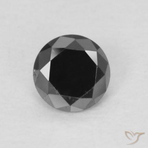 0.13ct Natural Preto Diamante, Redondo, Opaco