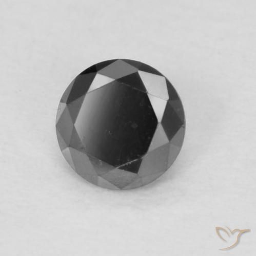 Diamante Preto Natural 0.13ct, Redondo, Opaco