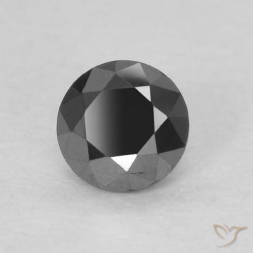 Diamante Preto Natural 0.14ct, Redondo, Opaco