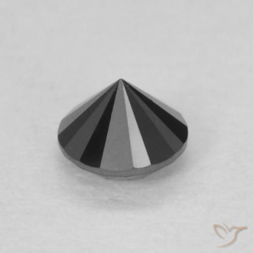 Diamante Preto Natural 0.14ct, Redondo, Opaco
