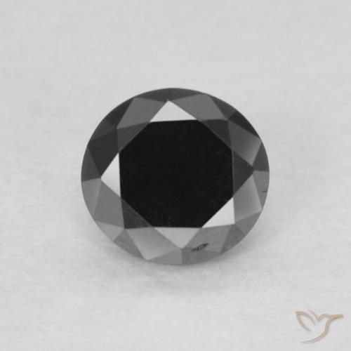 0.15ct Natural Preto Diamante, Redondo, Opaco