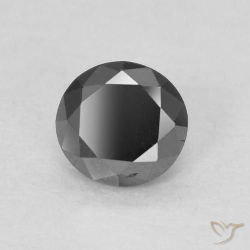 Diamante Preto Natural 0.15ct, Redondo, Opaco