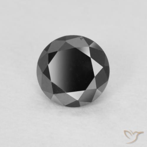 Diamante Preto Natural 0.20ct, Redondo, Opaco