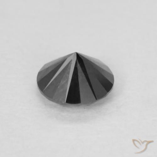 Diamante Preto Natural 0.20ct, Redondo, Opaco