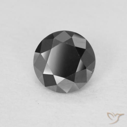 Diamante Preto Natural 0.19ct, Redondo, Opaco