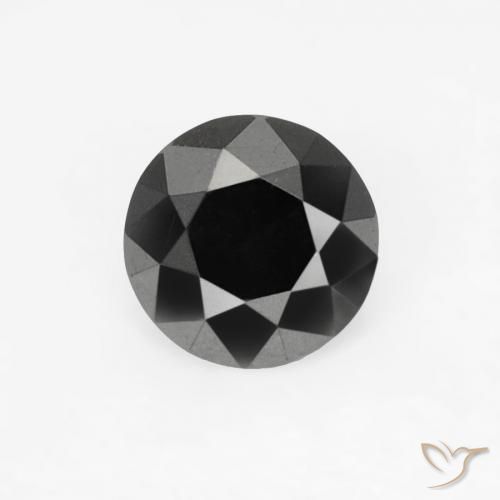 0.20ct Natural Preto Diamante, Redondo, Opaco