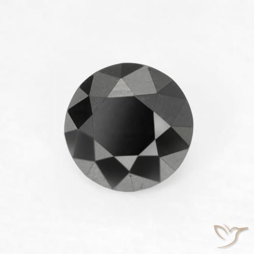 Diamante Preto Natural 0.20ct, Redondo, Opaco