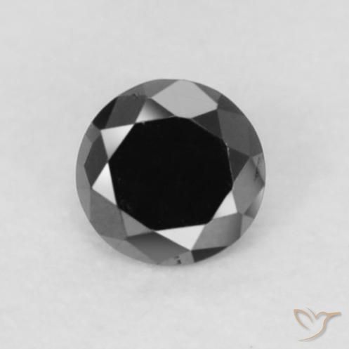 0.05ct Natural Preto Diamante, Redondo, Opaco