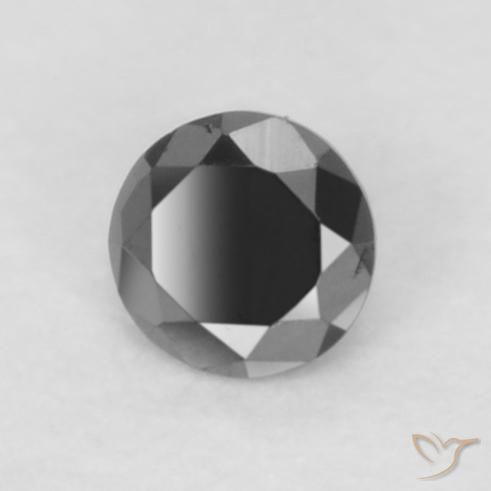 Diamante Preto Natural 0.05ct, Redondo, Opaco