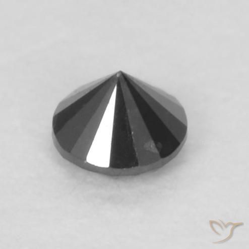 Diamante Preto Natural 0.05ct, Redondo, Opaco