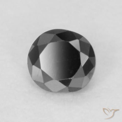 Diamante Preto Natural 0.05ct, Redondo, Opaco
