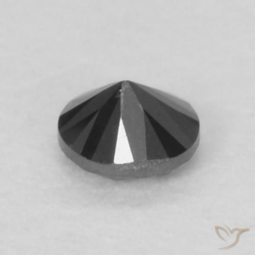 Diamante Preto Natural 0.05ct, Redondo, Opaco