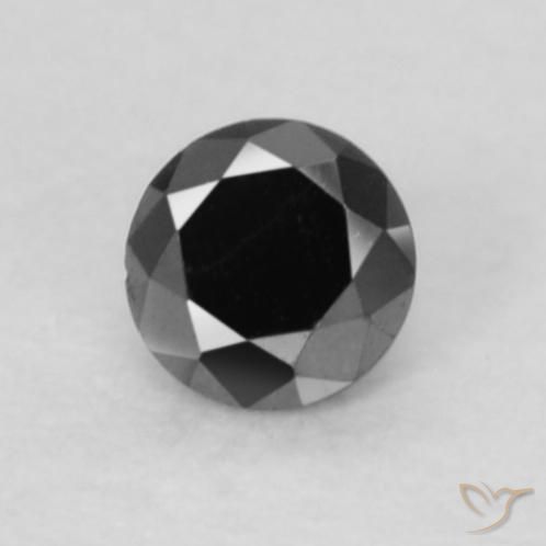 0.05ct Natural Preto Diamante, Redondo, Opaco
