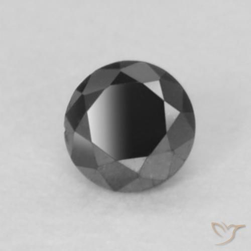 Diamante Preto Natural 0.05ct, Redondo, Opaco