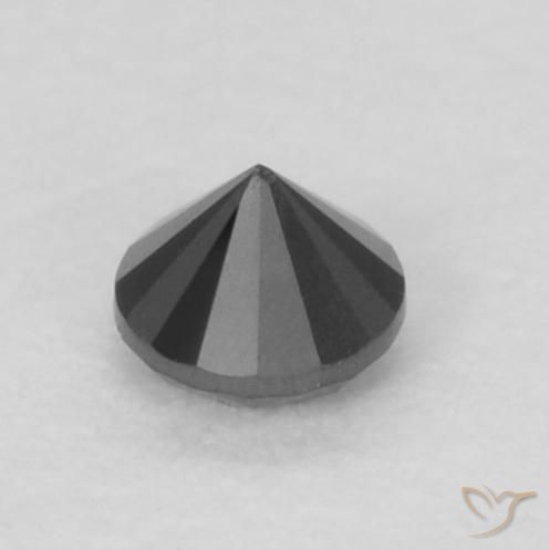 Diamante Preto Natural 0.05ct, Redondo, Opaco