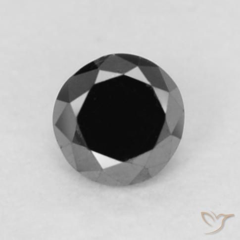 0.05ct Natural Preto Diamante, Redondo, Opaco