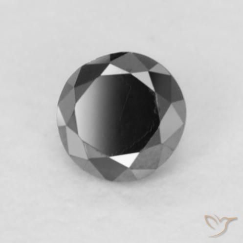 Diamante Preto Natural 0.05ct, Redondo, Opaco