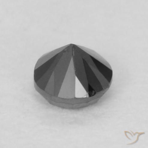 Diamante Preto Natural 0.05ct, Redondo, Opaco