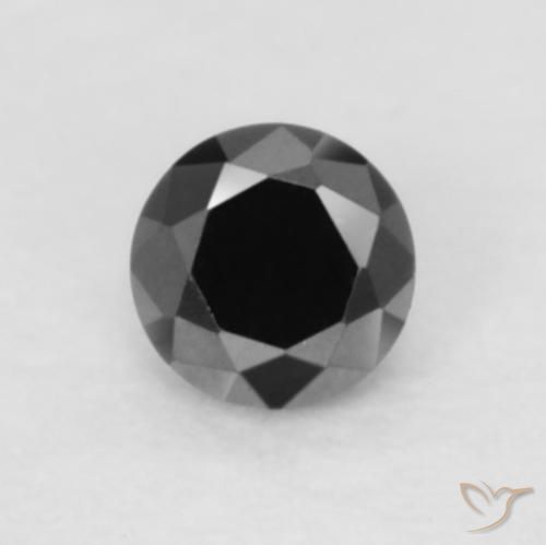 0.05ct Natural Preto Diamante, Redondo, Opaco