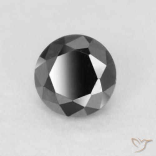 Diamante Preto Natural 0.05ct, Redondo, Opaco