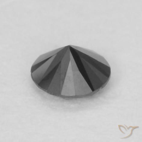 Diamante Preto Natural 0.04ct, Redondo, Opaco