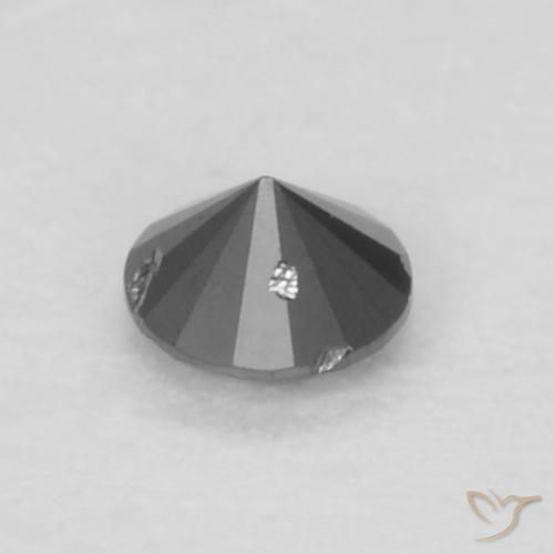 Diamante Preto Natural 0.05ct, Redondo, Opaco