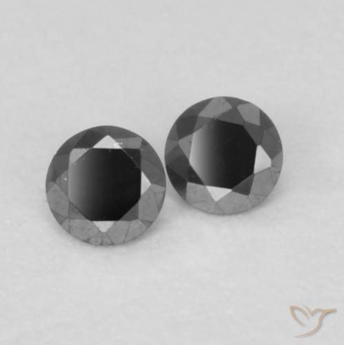 Pedras preciosas de Diamante Preto natural de 0.09 ct, Redondo, Opaco