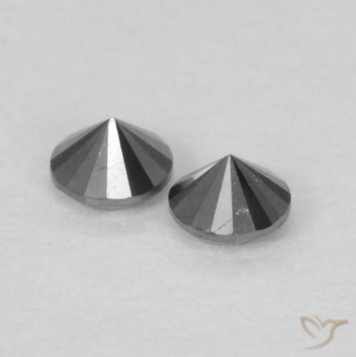 Pedras preciosas de Diamante Preto natural de 0.09 ct, Redondo, Opaco