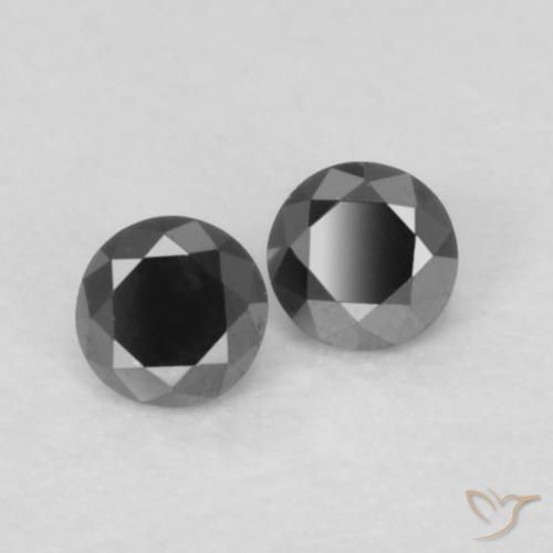 Pedras preciosas de Diamante Preto natural de 0.10 ct, Redondo, Opaco