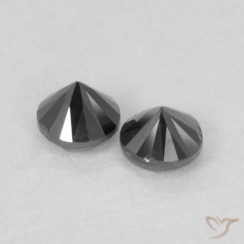 Pedras preciosas de Diamante Preto natural de 0.10 ct, Redondo, Opaco