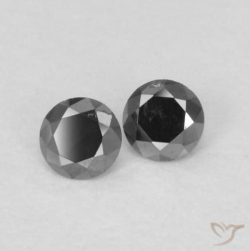 Pedras preciosas de Diamante Preto natural de 0.09 ct, Redondo, Opaco