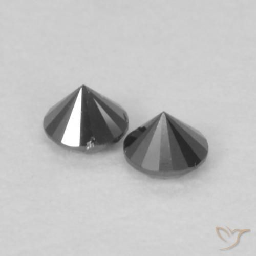 Pedras preciosas de Diamante Preto natural de 0.09 ct, Redondo, Opaco