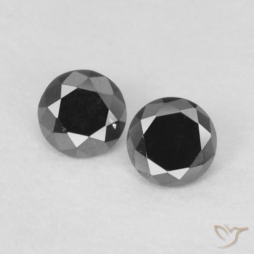 0.10ctw Natural Preto Diamante, Redondo, Opaco