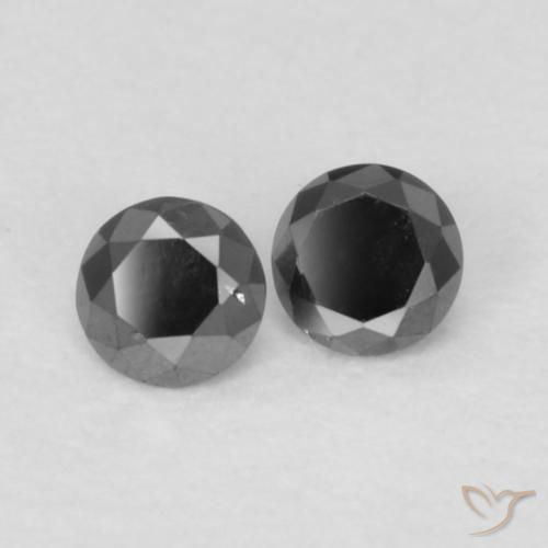 Pedras preciosas de Diamante Preto natural de 0.10 ct, Redondo, Opaco