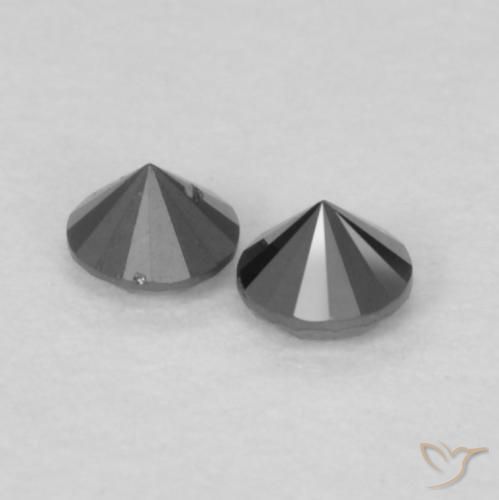 Pedras preciosas de Diamante Preto natural de 0.10 ct, Redondo, Opaco