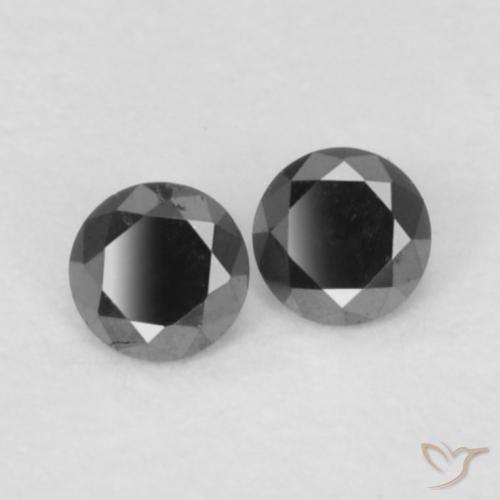 Pedras preciosas de Diamante Preto natural de 0.09 ct, Redondo, Opaco