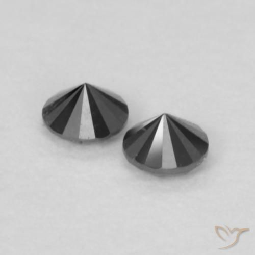 Pedras preciosas de Diamante Preto natural de 0.09 ct, Redondo, Opaco