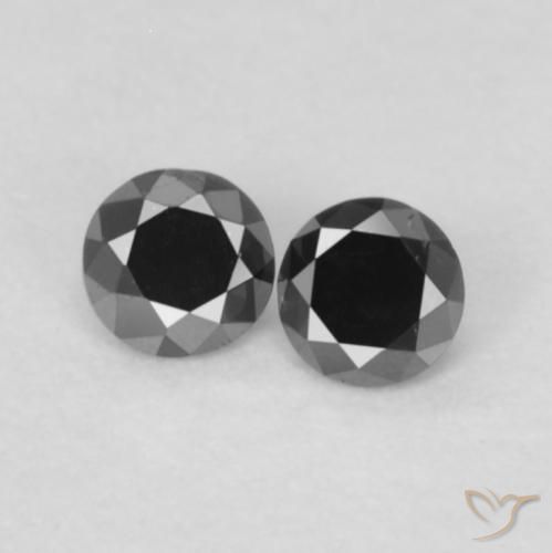 0.10ctw Natural Preto Diamante, Redondo, Opaco