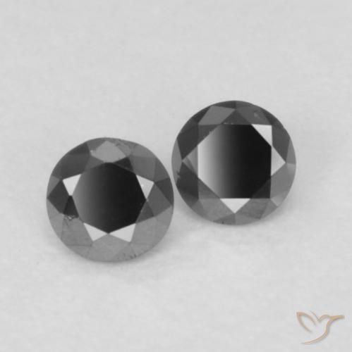 Pedras preciosas de Diamante Preto natural de 0.10 ct, Redondo, Opaco