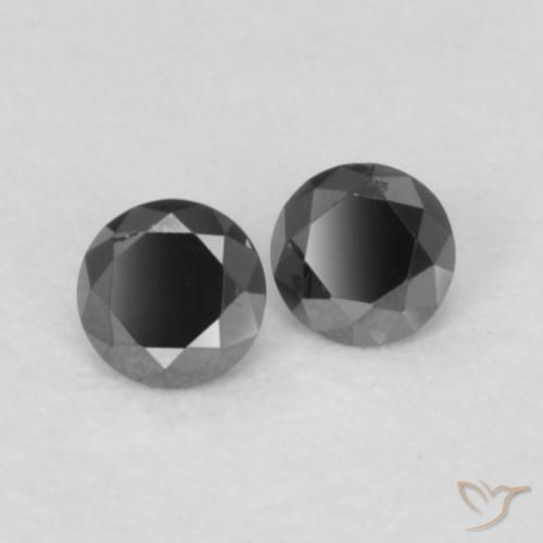 Pedras preciosas de Diamante Preto natural de 0.09 ct, Redondo, Opaco