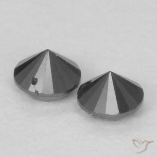 Pedras preciosas de Diamante Preto natural de 0.09 ct, Redondo, Opaco