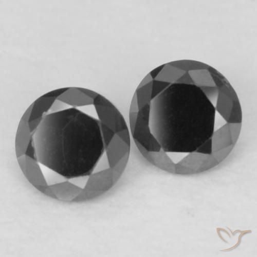 Pedras preciosas de Diamante Preto natural de 0.08 ct, Redondo, Opaco