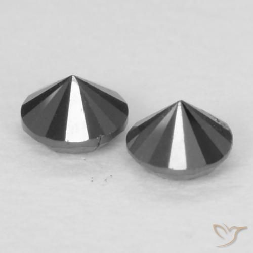 Pedras preciosas de Diamante Preto natural de 0.08 ct, Redondo, Opaco
