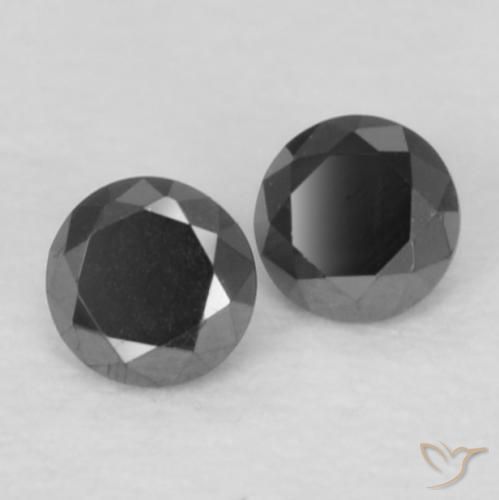 Pedras preciosas de Diamante Preto natural de 0.07 ct, Redondo, Opaco