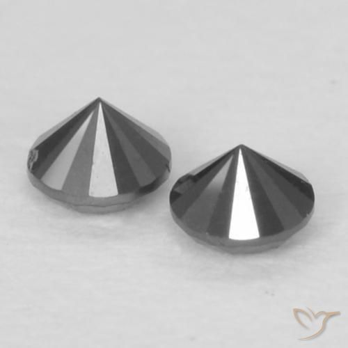 Pedras preciosas de Diamante Preto natural de 0.07 ct, Redondo, Opaco