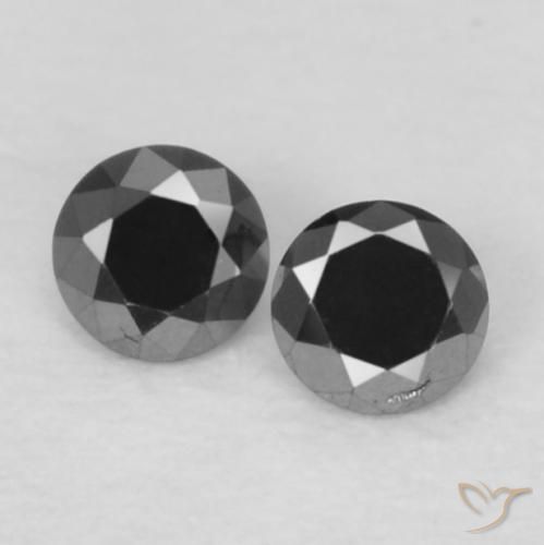 0.07ctw Natural Preto Diamante, Redondo, Opaco