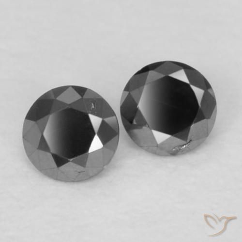 Pedras preciosas de Diamante Preto natural de 0.07 ct, Redondo, Opaco