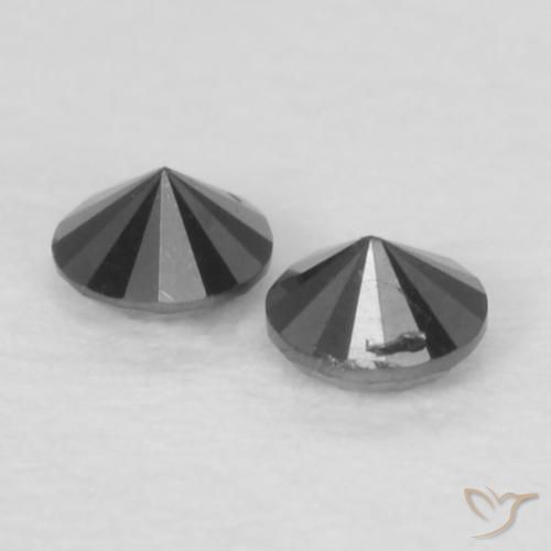 Pedras preciosas de Diamante Preto natural de 0.07 ct, Redondo, Opaco